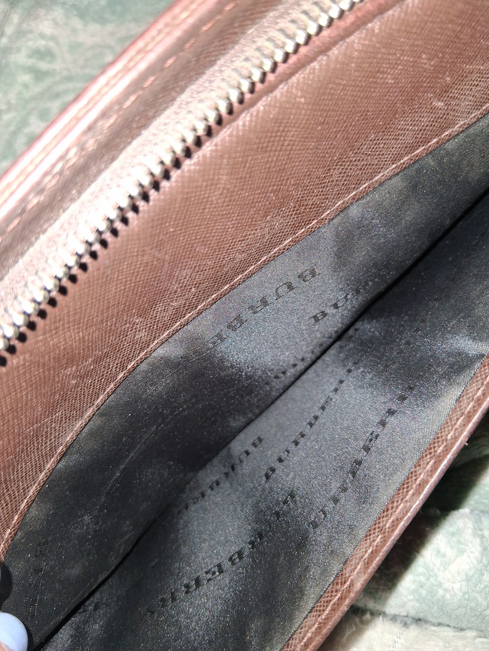 Men's Burberry Brown Leather Wristlet Clutch - Picture 6 of 7
